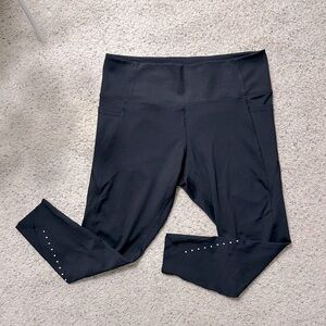 Black Leggings with Dot Detail at Calf